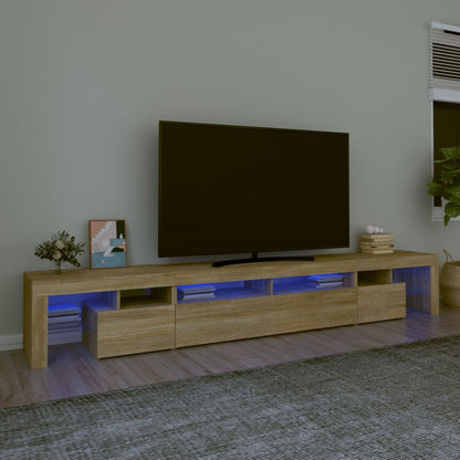 Tv-Meubel Met Led-Verlichting 260X36,5X40Cm Kleurig 260 x 36.5 x 40 cm Sonoma eiken