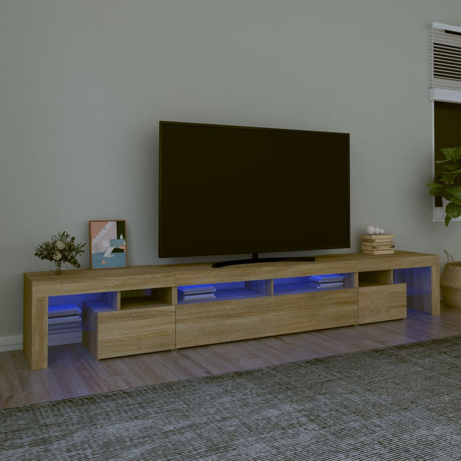 Tv-Meubel Met Led-Verlichting 260X36,5X40Cm Kleurig 260 x 36.5 x 40 cm Sonoma eiken