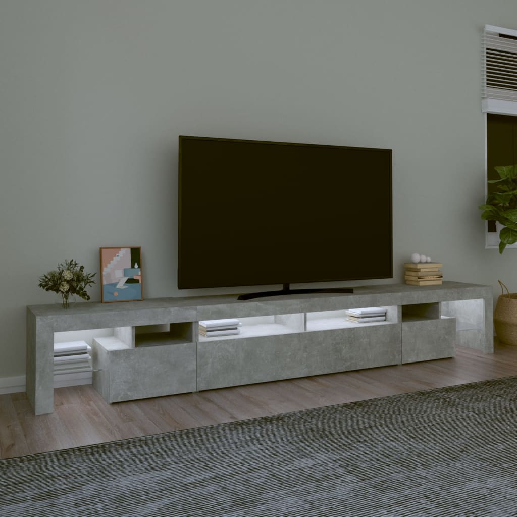 Tv-Meubel Met Led-Verlichting 260X36,5X40 Cm 260 x 36.5 x 40 cm Betongrijs