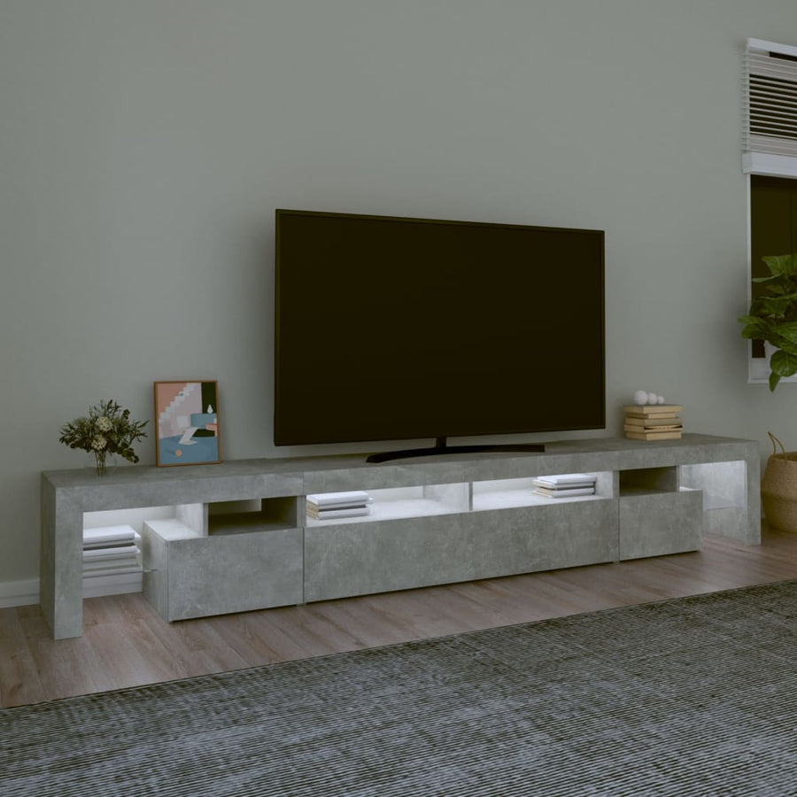 Tv-Meubel Met Led-Verlichting 260X36,5X40 Cm 260 x 36.5 x 40 cm Betongrijs