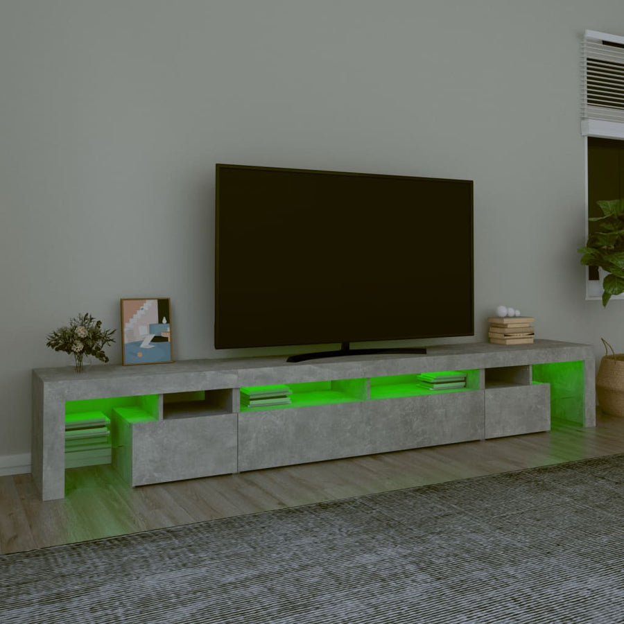 Tv-Meubel Met Led-Verlichting 260X36,5X40 Cm 260 x 36.5 x 40 cm Betongrijs