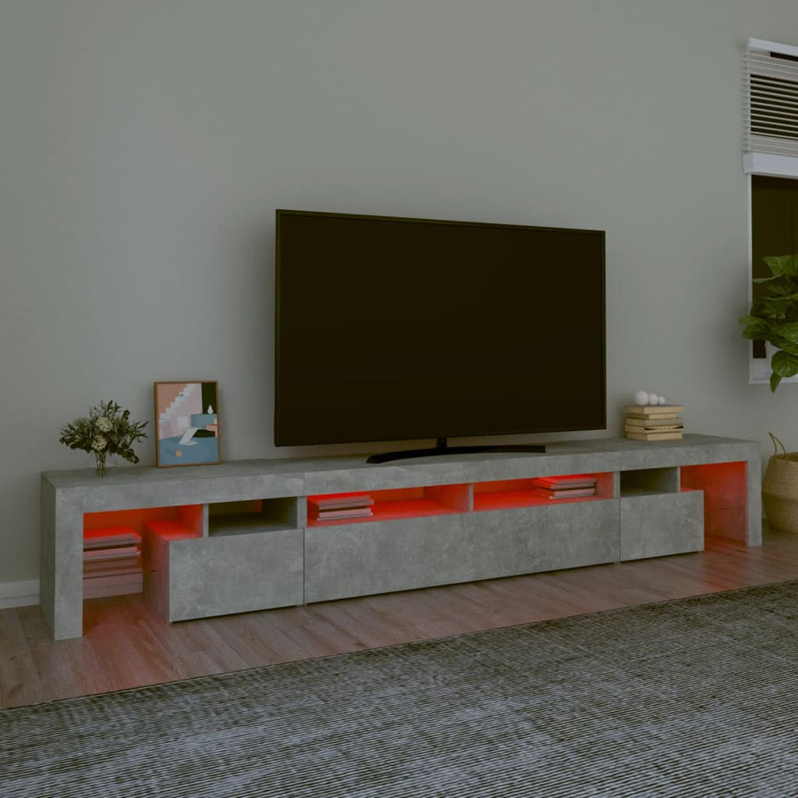 Tv-Meubel Met Led-Verlichting 260X36,5X40 Cm 260 x 36.5 x 40 cm Betongrijs