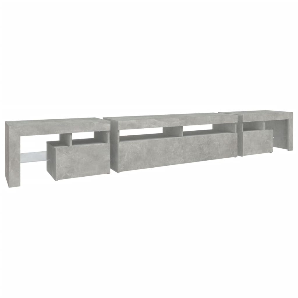 Tv-Meubel Met Led-Verlichting 260X36,5X40 Cm 260 x 36.5 x 40 cm Betongrijs