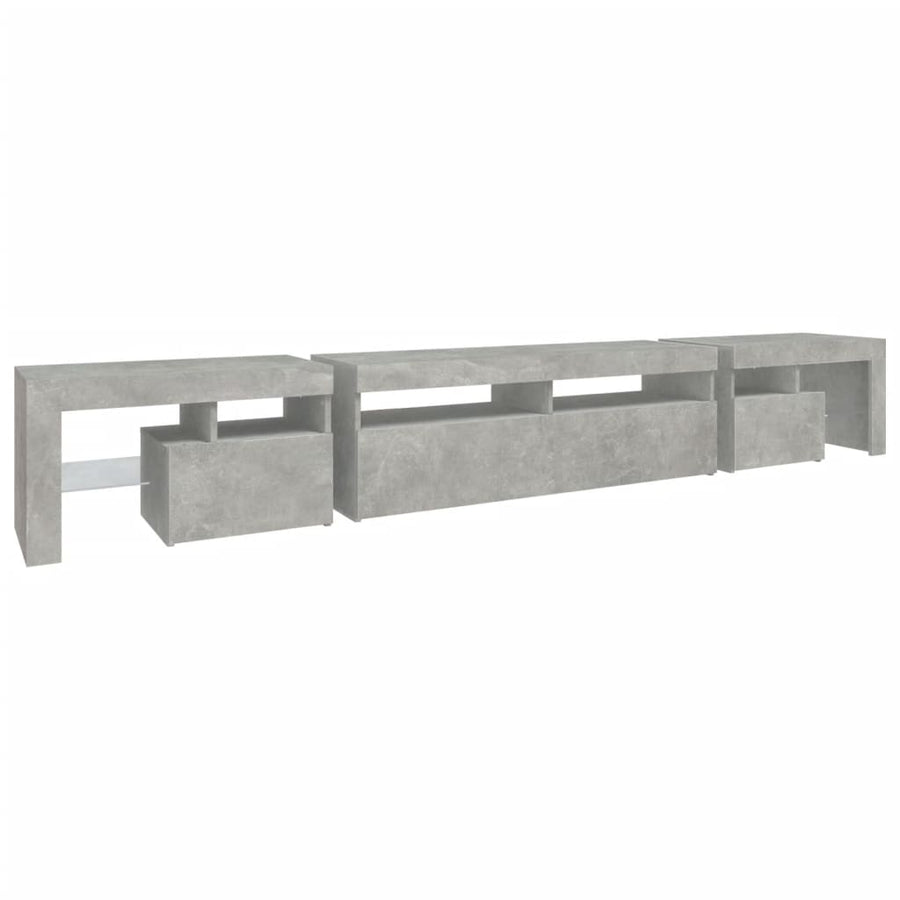 Tv-Meubel Met Led-Verlichting 260X36,5X40 Cm 260 x 36.5 x 40 cm Betongrijs