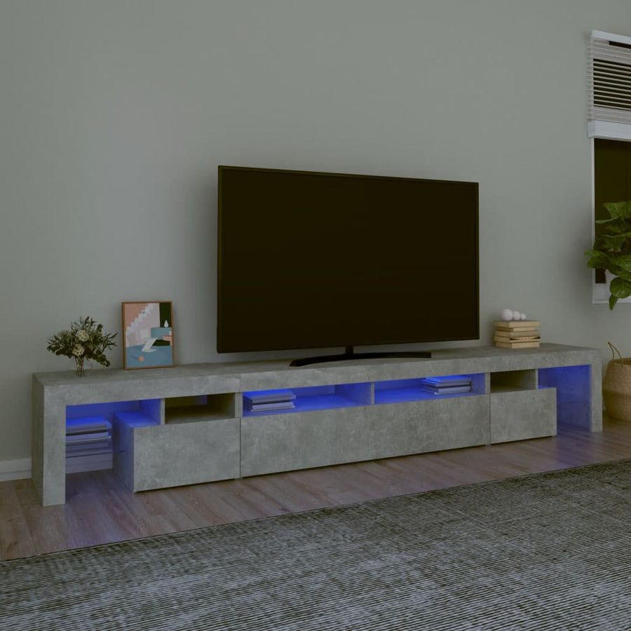 Tv-Meubel Met Led-Verlichting 260X36,5X40 Cm 260 x 36.5 x 40 cm Betongrijs