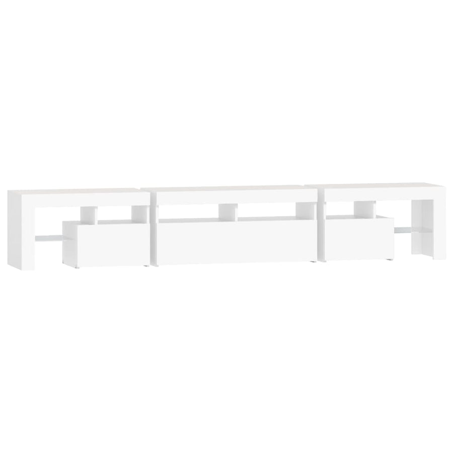 Tv-Meubel Met Led-Verlichting 230X36,5X40 Cm 230 x 36.5 x 40 cm Wit