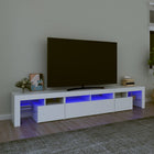 Tv-meubel 230x36,5x40 cm wit met led-verlichting