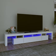Tv-meubel 230x36,5x40 cm wit met led-verlichting