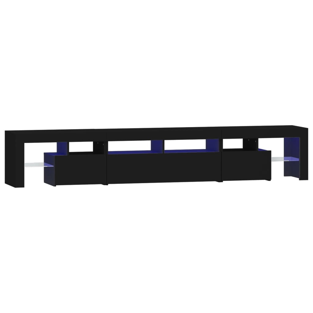 Tv-Meubel Met Led-Verlichting 230X36,5X40 Cm Zwart 1 230 x 36.5 x 40 cm