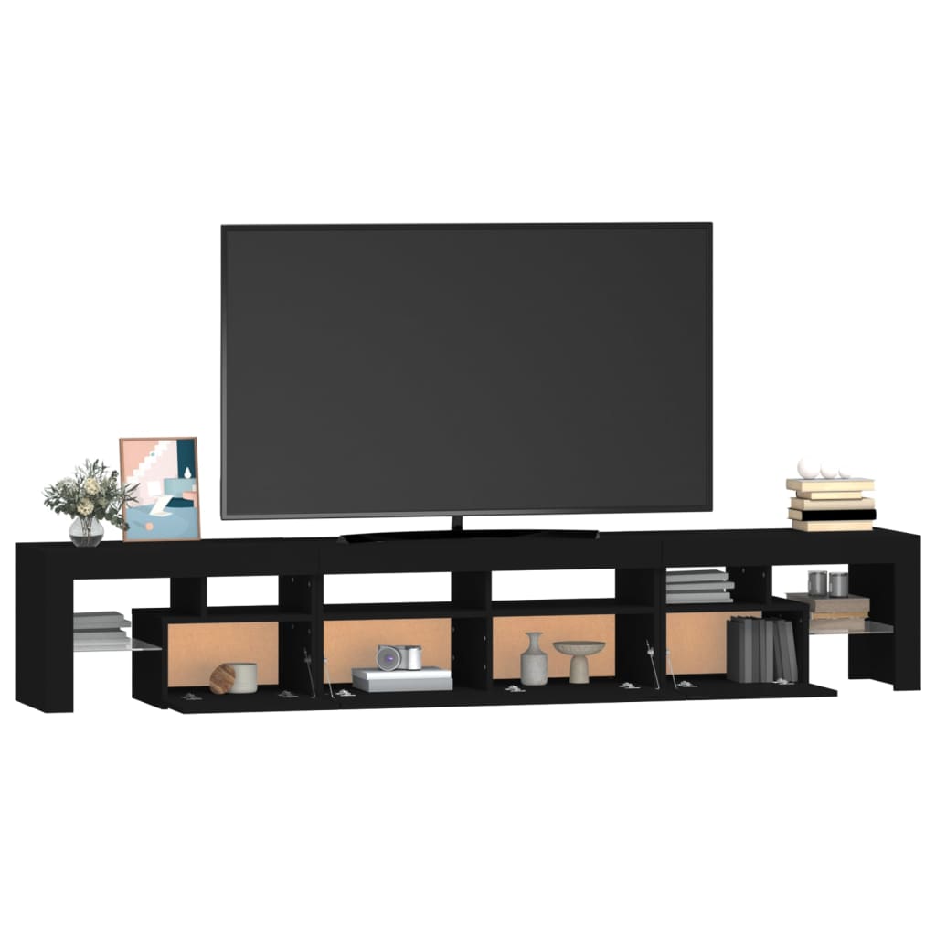 Tv-Meubel Met Led-Verlichting 230X36,5X40 Cm Zwart 1 230 x 36.5 x 40 cm