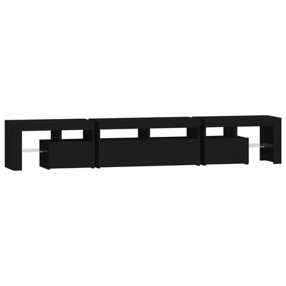 Tv-Meubel Met Led-Verlichting 230X36,5X40 Cm Zwart 1 230 x 36.5 x 40 cm