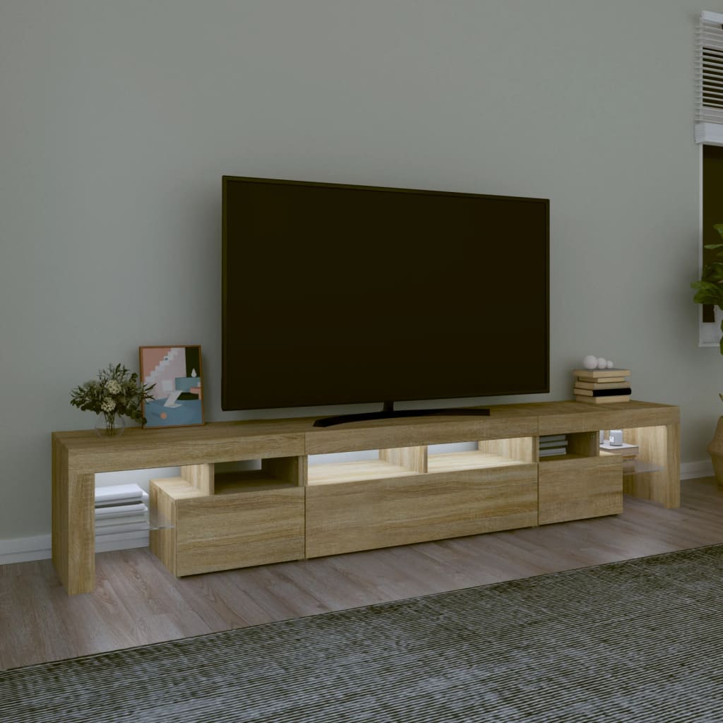 Tv-Meubel Met Led-Verlichting 230X36,5X40Cm Kleurig 230 x 36.5 x 40 cm Sonoma eiken