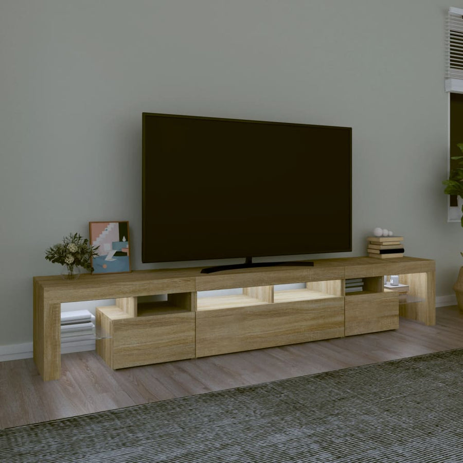 Tv-Meubel Met Led-Verlichting 230X36,5X40Cm Kleurig 230 x 36.5 x 40 cm Sonoma eiken