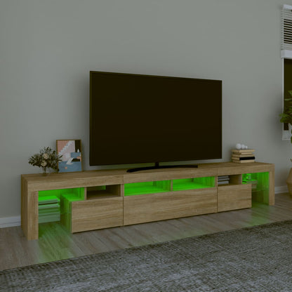Tv-Meubel Met Led-Verlichting 230X36,5X40Cm Kleurig 230 x 36.5 x 40 cm Sonoma eiken