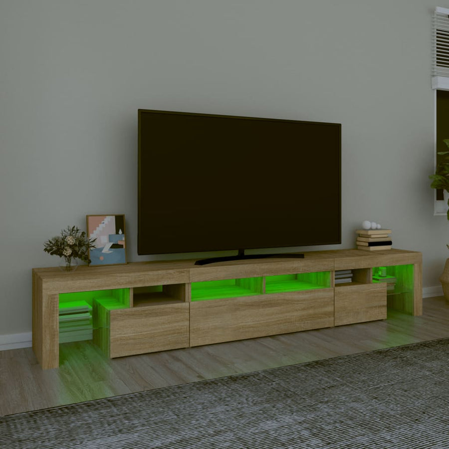 Tv-Meubel Met Led-Verlichting 230X36,5X40Cm Kleurig 230 x 36.5 x 40 cm Sonoma eiken