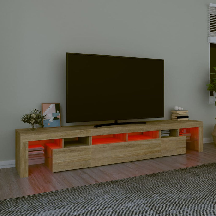 Tv-Meubel Met Led-Verlichting 230X36,5X40Cm Kleurig 230 x 36.5 x 40 cm Sonoma eiken