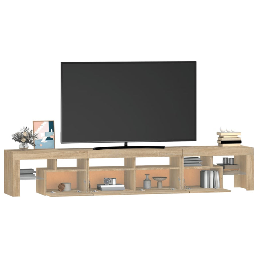Tv-Meubel Met Led-Verlichting 230X36,5X40Cm Kleurig 230 x 36.5 x 40 cm Sonoma eiken
