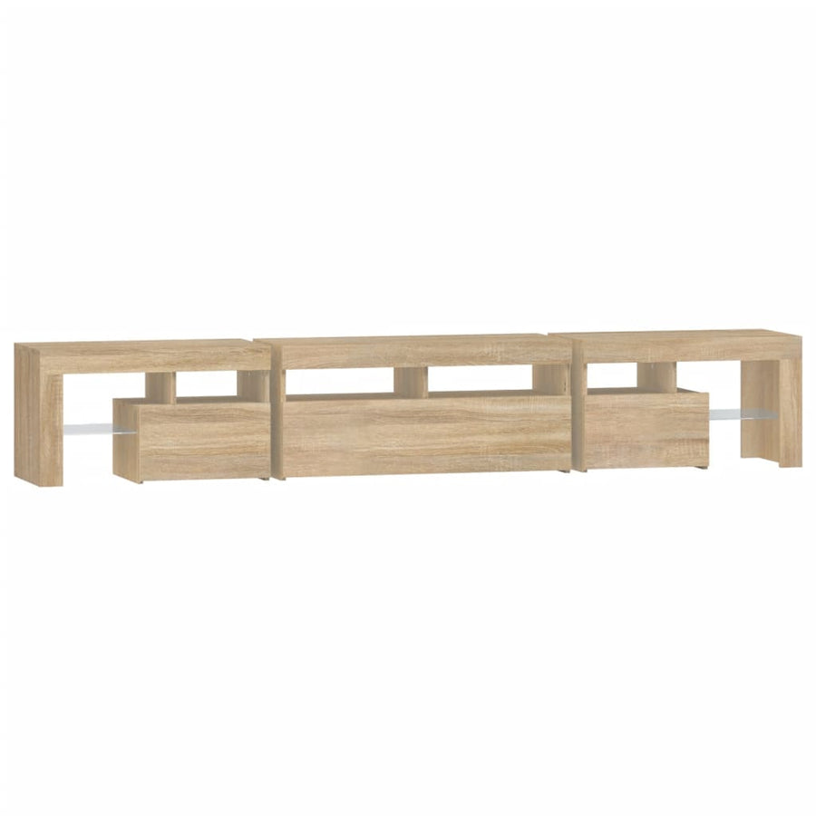 Tv-Meubel Met Led-Verlichting 230X36,5X40Cm Kleurig 230 x 36.5 x 40 cm Sonoma eiken