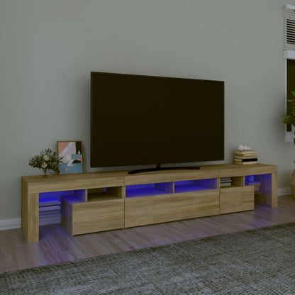Tv-Meubel Met Led-Verlichting 230X36,5X40Cm Kleurig 230 x 36.5 x 40 cm Sonoma eiken