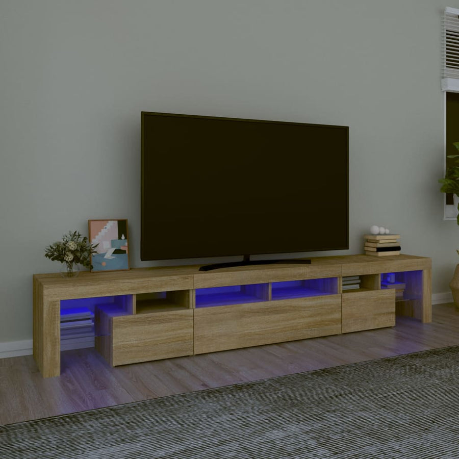 Tv-Meubel Met Led-Verlichting 230X36,5X40Cm Kleurig 230 x 36.5 x 40 cm Sonoma eiken