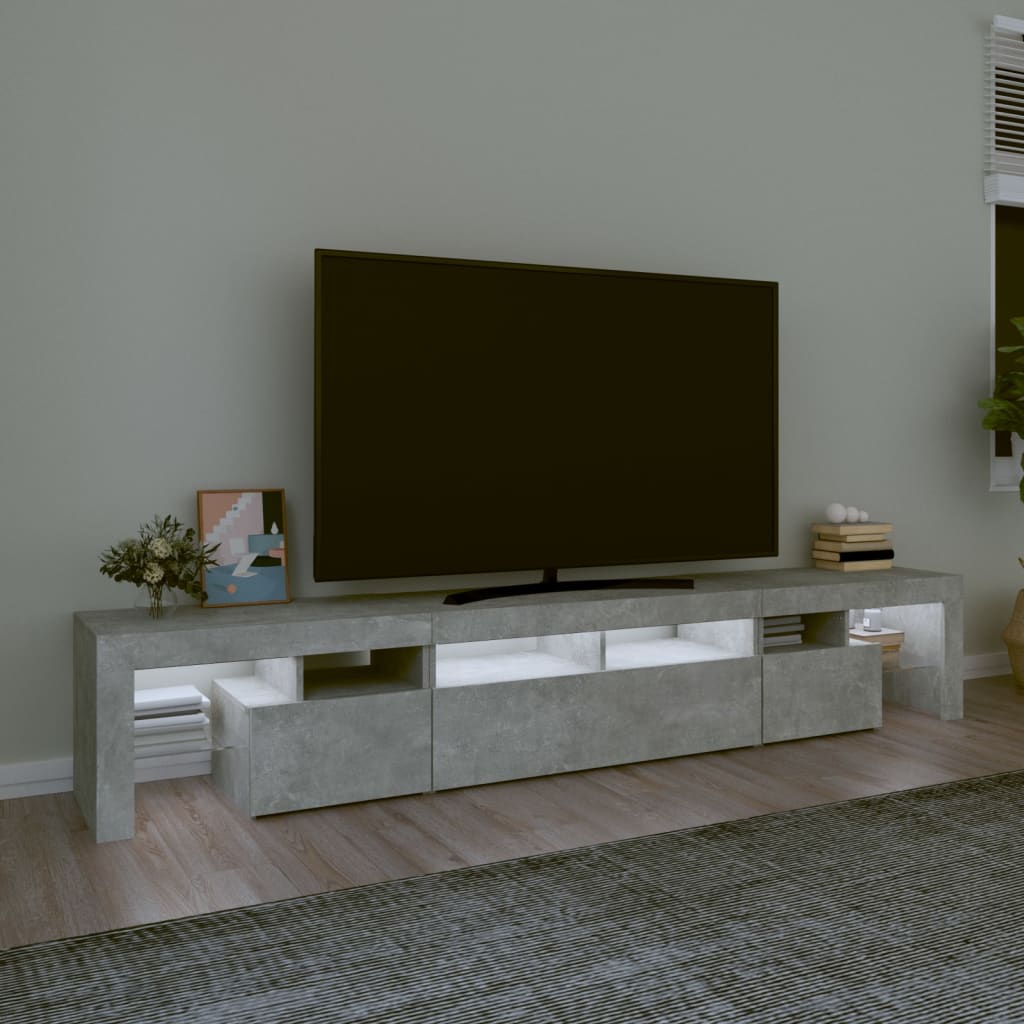 Tv-Meubel Met Led-Verlichting 230X36,5X40 Cm Betongrijs 1 230 x 36.5 x 40 cm