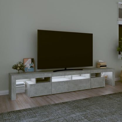 Tv-Meubel Met Led-Verlichting 230X36,5X40 Cm Betongrijs 1 230 x 36.5 x 40 cm