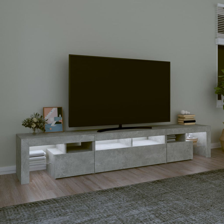 Tv-Meubel Met Led-Verlichting 230X36,5X40 Cm Betongrijs 1 230 x 36.5 x 40 cm