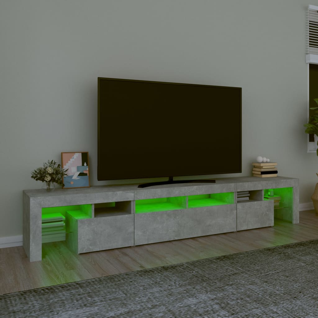 Tv-Meubel Met Led-Verlichting 230X36,5X40 Cm Betongrijs 1 230 x 36.5 x 40 cm