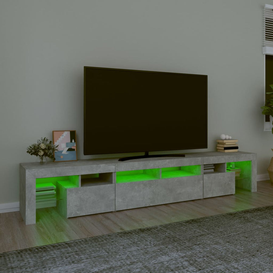 Tv-Meubel Met Led-Verlichting 230X36,5X40 Cm Betongrijs 1 230 x 36.5 x 40 cm