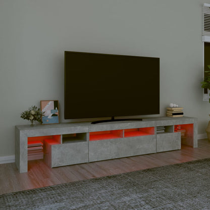 Tv-Meubel Met Led-Verlichting 230X36,5X40 Cm Betongrijs 1 230 x 36.5 x 40 cm