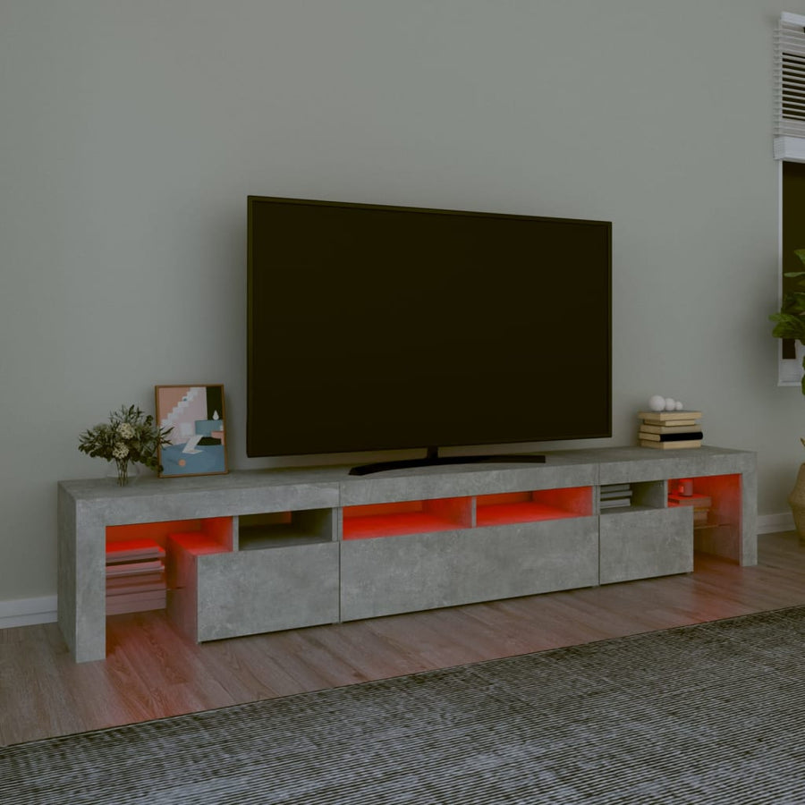 Tv-Meubel Met Led-Verlichting 230X36,5X40 Cm Betongrijs 1 230 x 36.5 x 40 cm
