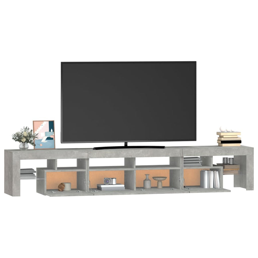 Tv-Meubel Met Led-Verlichting 230X36,5X40 Cm Betongrijs 1 230 x 36.5 x 40 cm