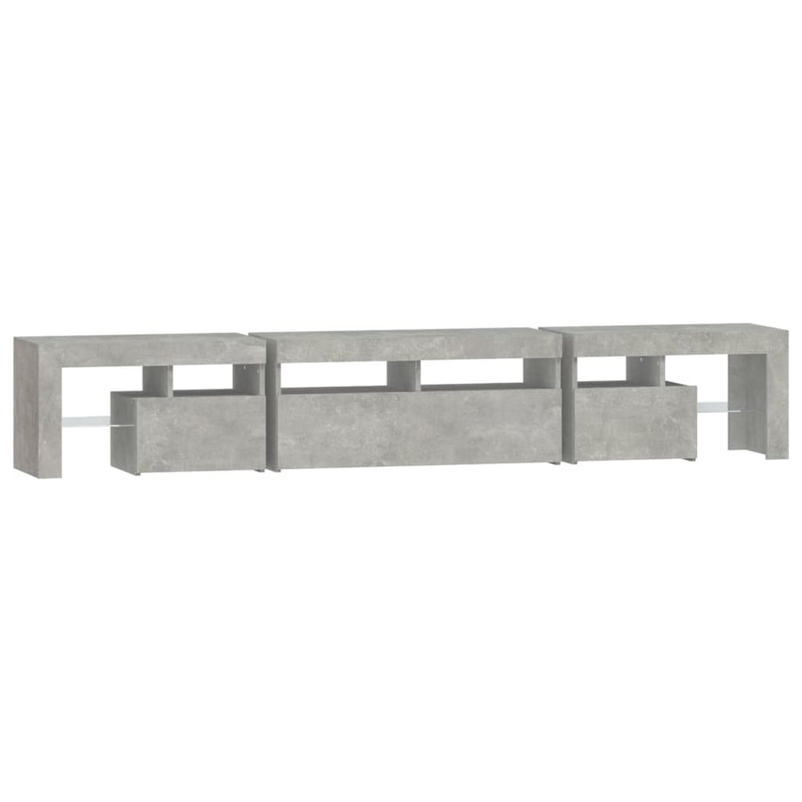Tv-Meubel Met Led-Verlichting 230X36,5X40 Cm Betongrijs 1 230 x 36.5 x 40 cm