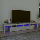 Tv-meubel 230x36,5x40 cm betongrijs LED