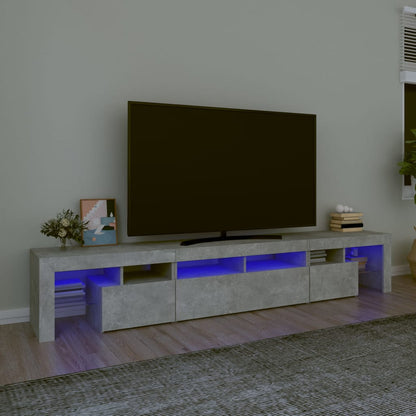 Tv-Meubel Met Led-Verlichting 230X36,5X40 Cm Betongrijs 1 230 x 36.5 x 40 cm