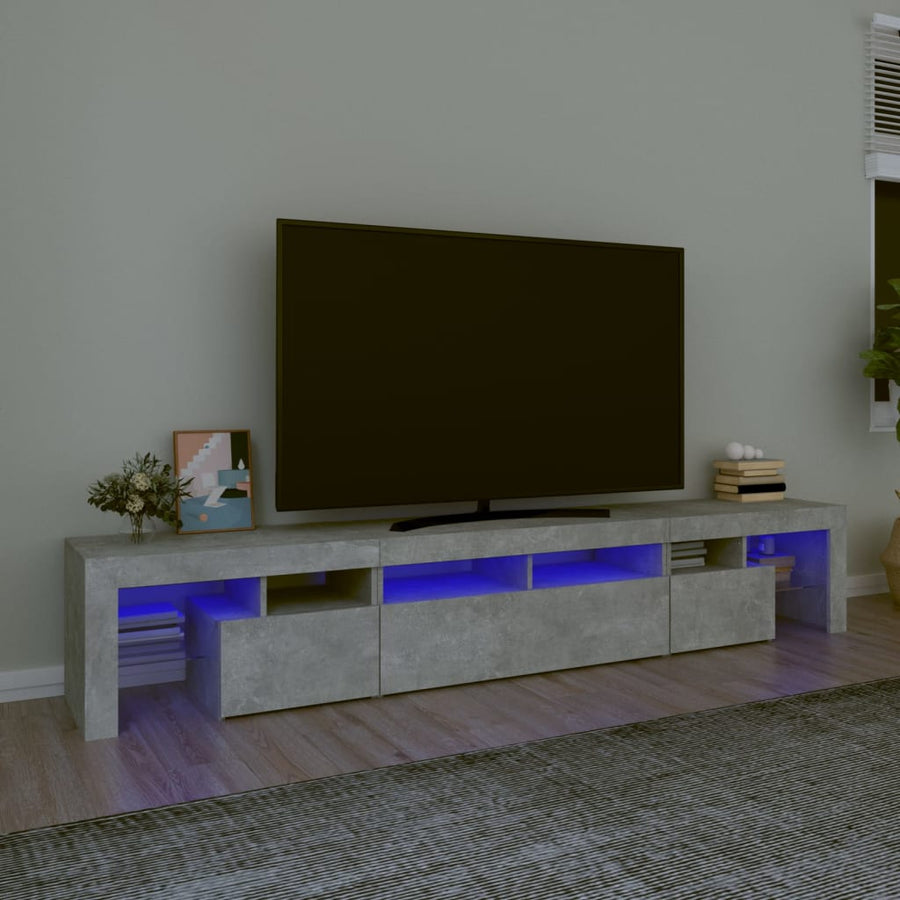 Tv-Meubel Met Led-Verlichting 230X36,5X40 Cm Betongrijs 1 230 x 36.5 x 40 cm