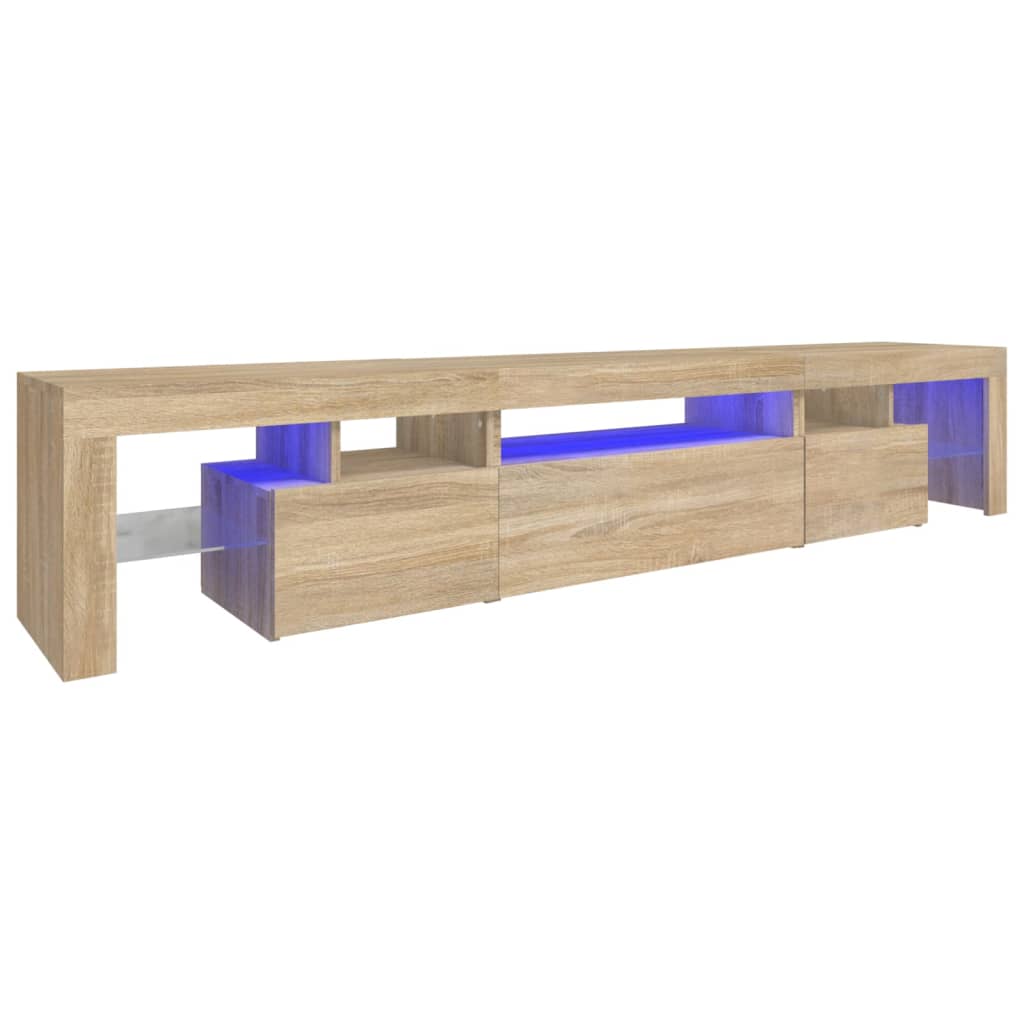 Tv-Meubel Met Led-Verlichting 25X36,5X40Cm Kleurig 215 x 36.5 x 40 cm Sonoma eiken