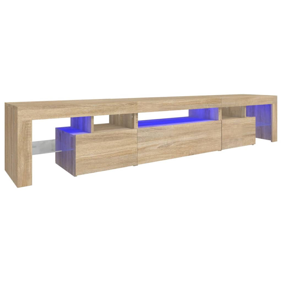 Tv-Meubel Met Led-Verlichting 25X36,5X40Cm Kleurig 215 x 36.5 x 40 cm Sonoma eiken