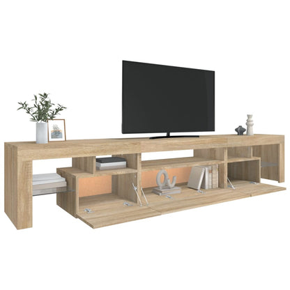 Tv-Meubel Met Led-Verlichting 25X36,5X40Cm Kleurig 215 x 36.5 x 40 cm Sonoma eiken