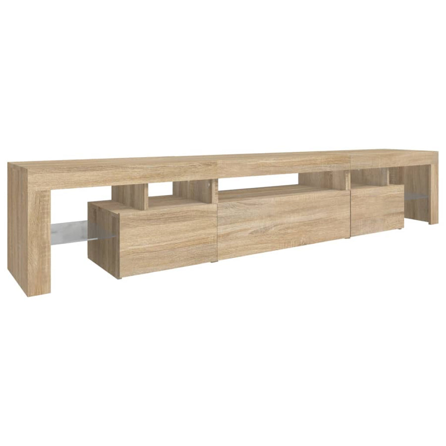 Tv-Meubel Met Led-Verlichting 25X36,5X40Cm Kleurig 215 x 36.5 x 40 cm Sonoma eiken