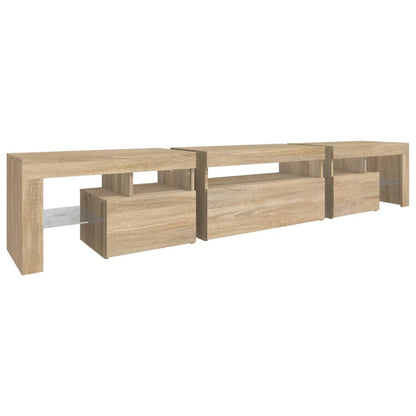 Tv-Meubel Met Led-Verlichting 25X36,5X40Cm Kleurig 215 x 36.5 x 40 cm Sonoma eiken