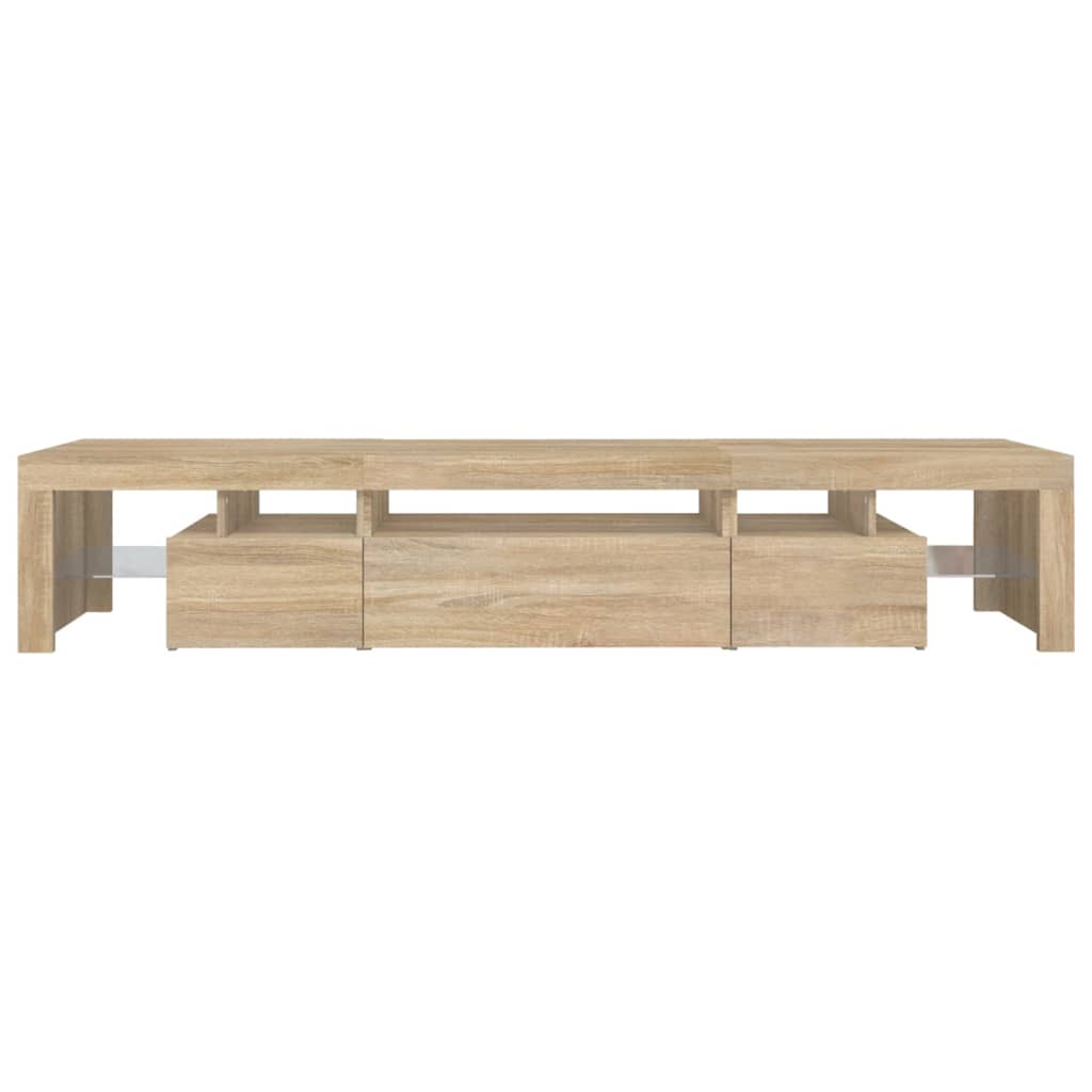 Tv-Meubel Met Led-Verlichting 25X36,5X40Cm Kleurig 215 x 36.5 x 40 cm Sonoma eiken