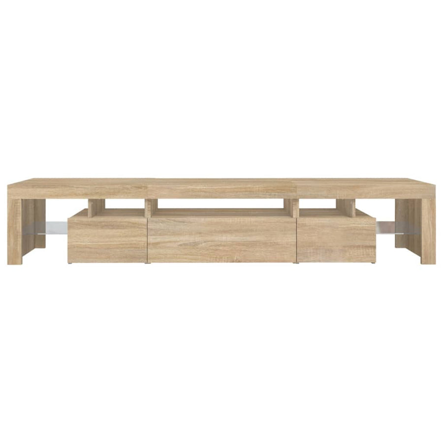Tv-Meubel Met Led-Verlichting 25X36,5X40Cm Kleurig 215 x 36.5 x 40 cm Sonoma eiken