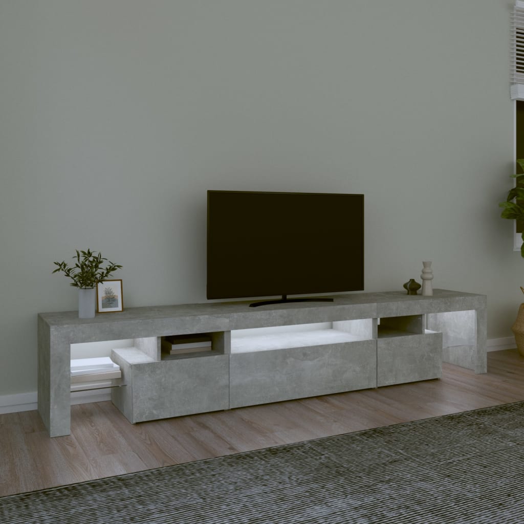 Tv-Meubel Met Led-Verlichting 25X36,5X40 Cm 215 x 36.5 x 40 cm Betongrijs
