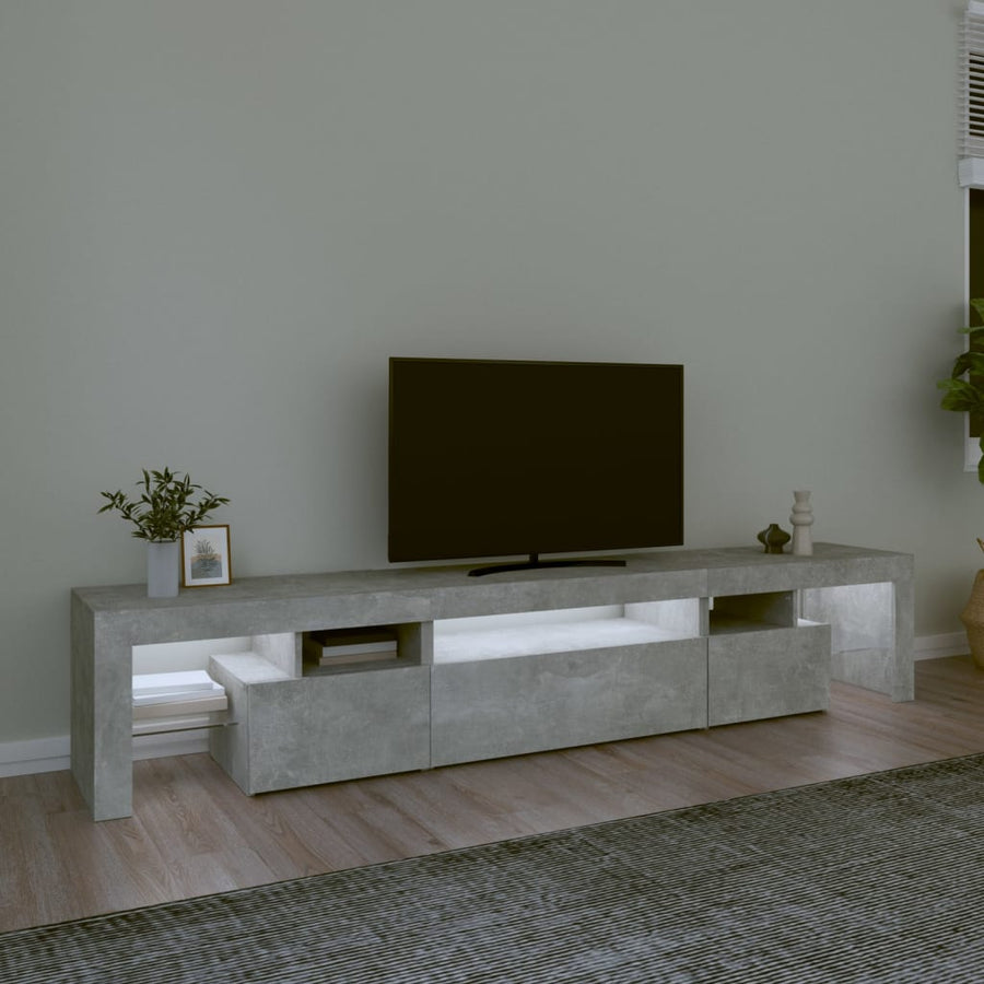 Tv-Meubel Met Led-Verlichting 25X36,5X40 Cm 215 x 36.5 x 40 cm Betongrijs