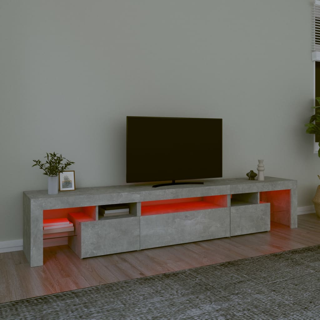Tv-Meubel Met Led-Verlichting 25X36,5X40 Cm 215 x 36.5 x 40 cm Betongrijs