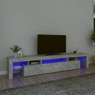 Tv-meubel 215x36,5x40 cm betongrijs LED