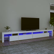 Tv-meubel 290x36,5x40 cm wit met led-verlichting