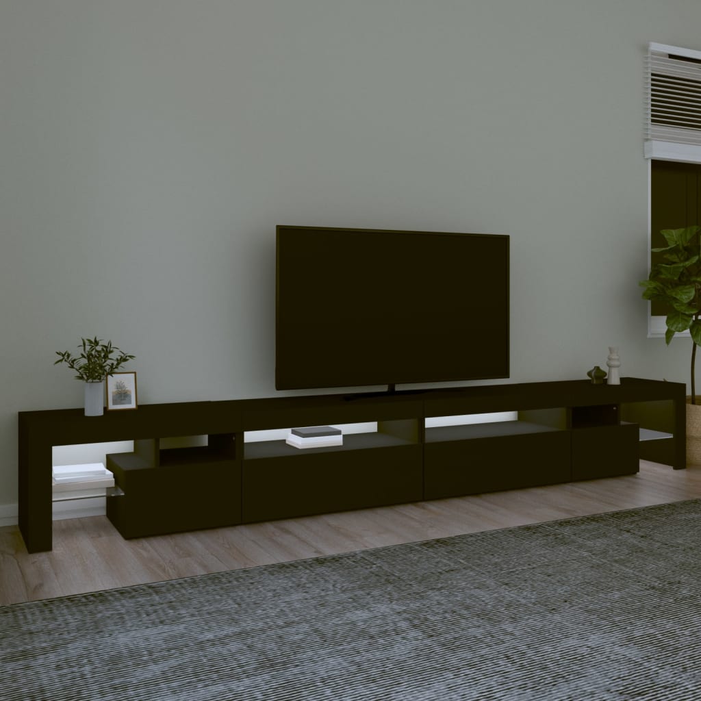 Tv-Meubel Met Led-Verlichting 290X36,5X40 Cm 290 x 36.5 x 40 cm Zwart