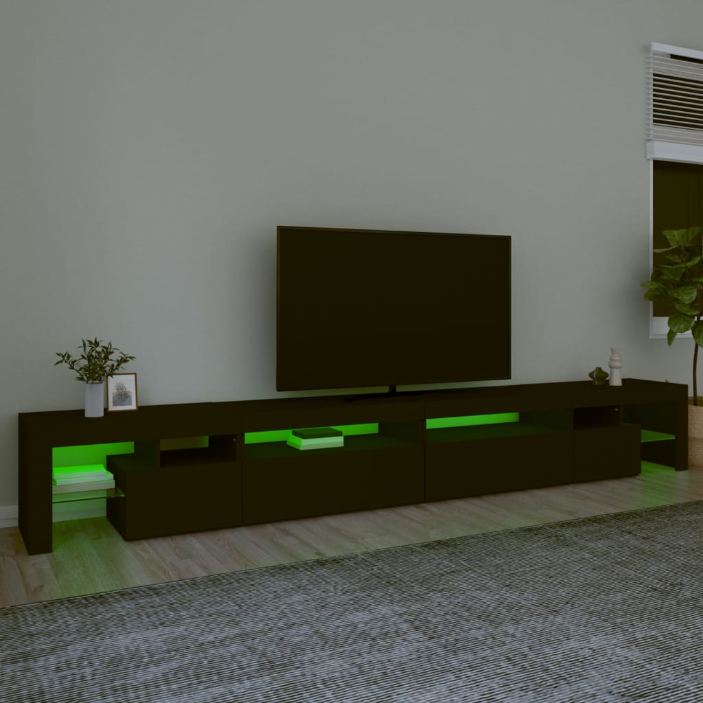 Tv-Meubel Met Led-Verlichting 290X36,5X40 Cm 290 x 36.5 x 40 cm Zwart